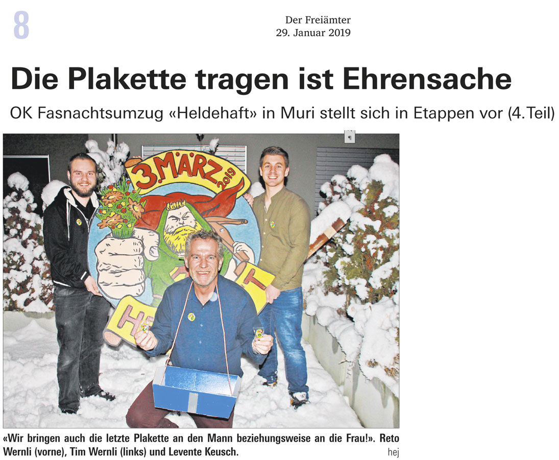 Die Plakette tragen ist Ehrensache