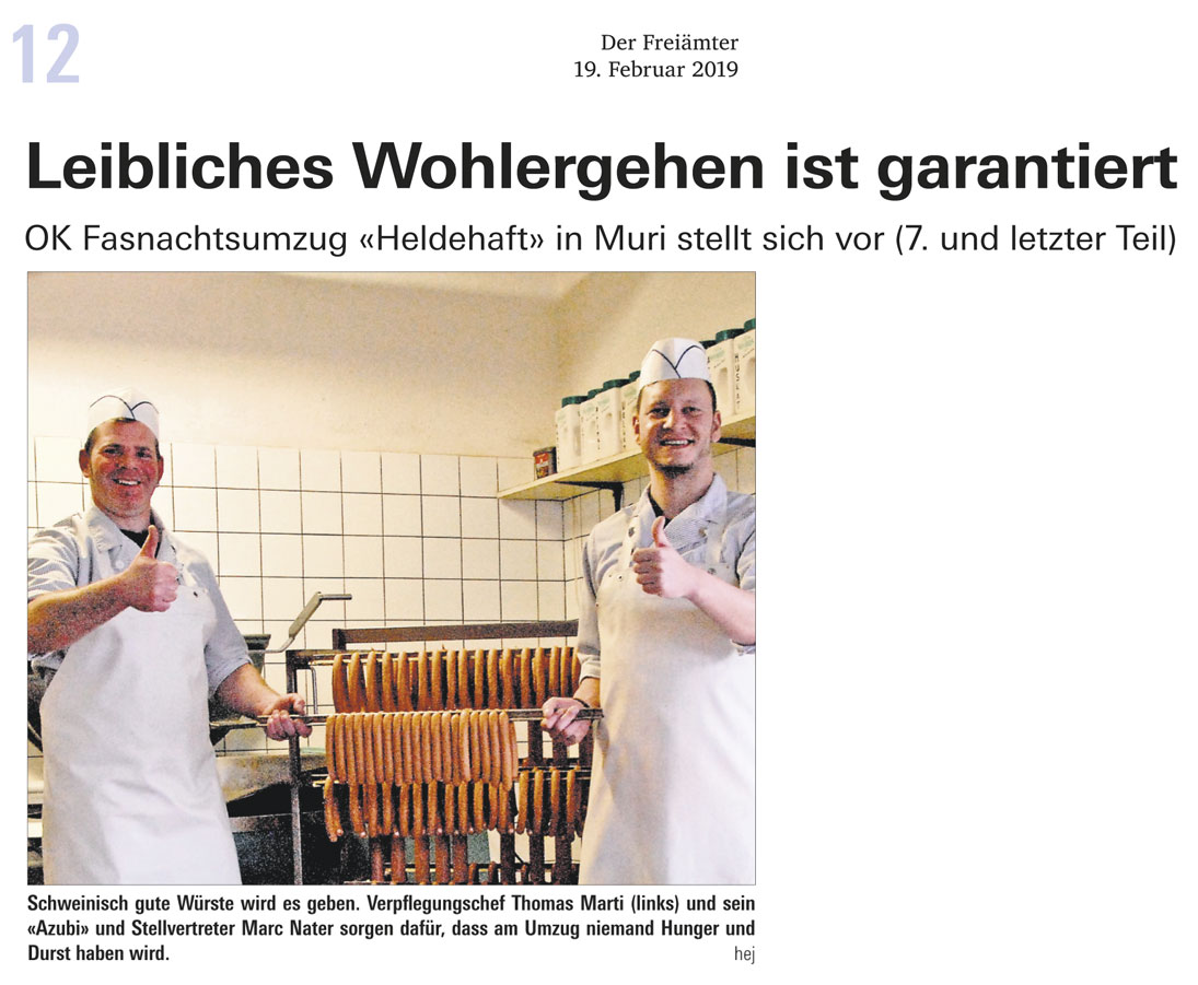 Leibliches Wohlergehen ist garantiert